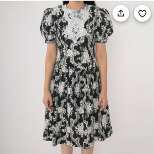 Vintage Gunne Sax Jessica McClintock Lace Prairie Cottagecore Dress Sz 12